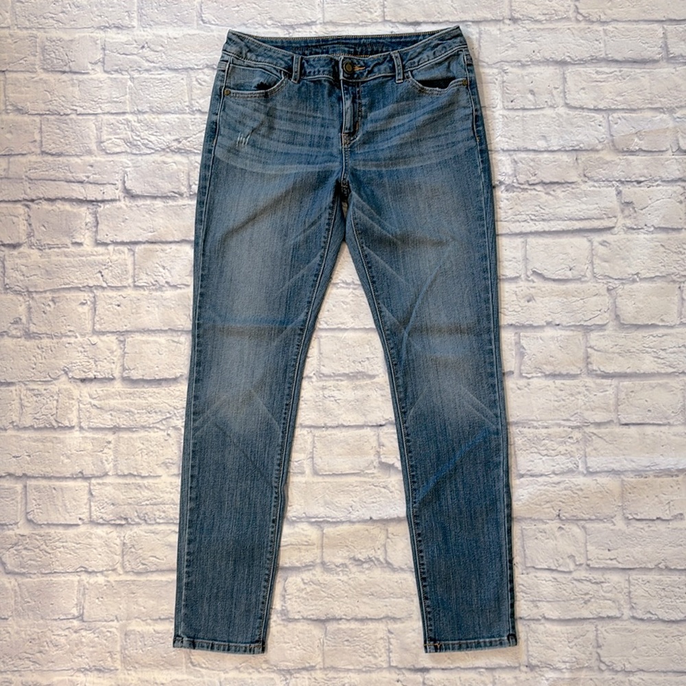 Simply Vera Wang Mid Rise Skinny Jeans Medium Wash Blue Denim - Size 6 Regular